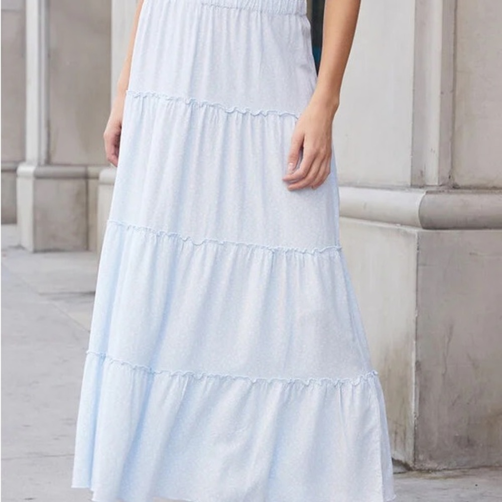 PacSun Light Blue Tiered A-Line Skirt